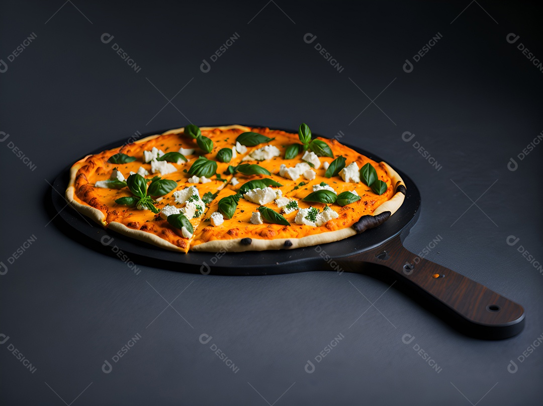 Pizza deliciosa sobre fundo isolado
