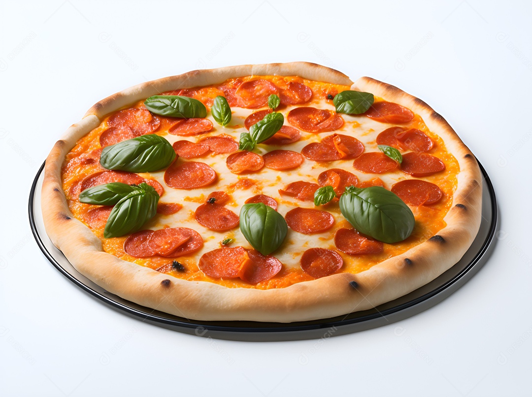 Pizza deliciosa sobre fundo isolado