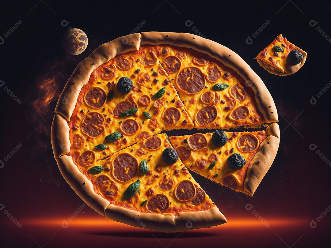 Pizza deliciosa sobre fundo isolado