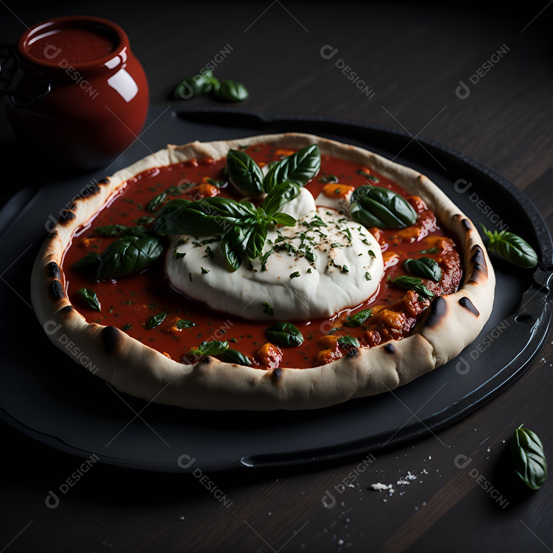 Pizza deliciosa sobre fundo isolado