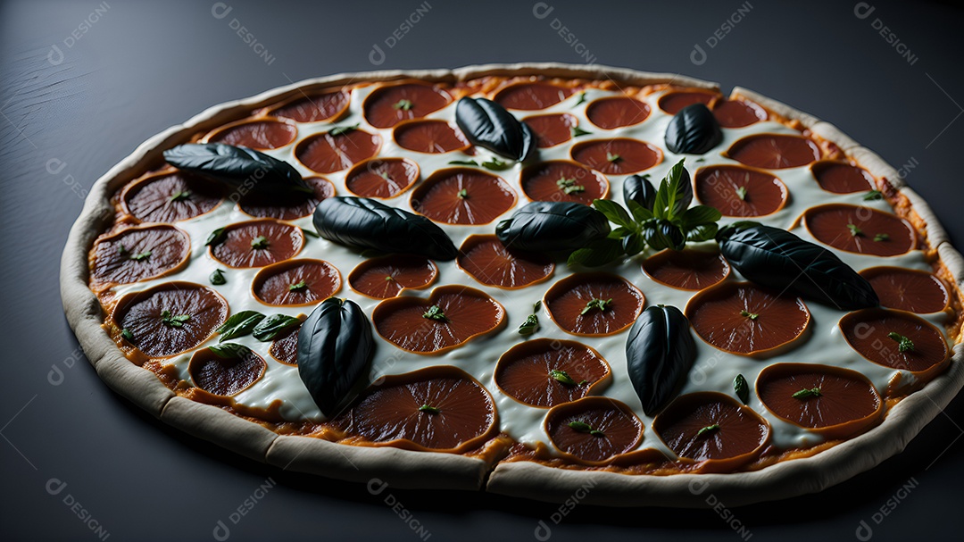 Pizza deliciosa sobre fundo isolado