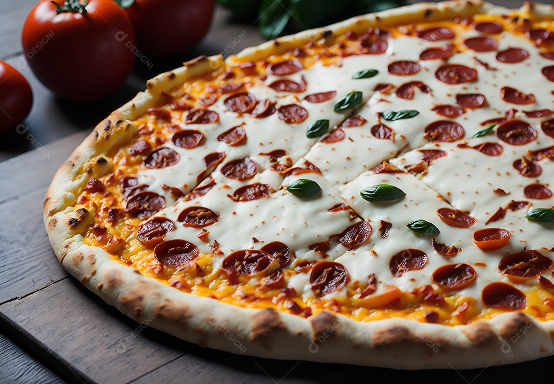 Pizza deliciosa sobre fundo isolado