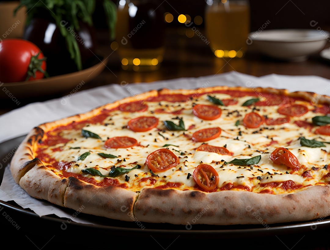 Pizza deliciosa sobre fundo isolado