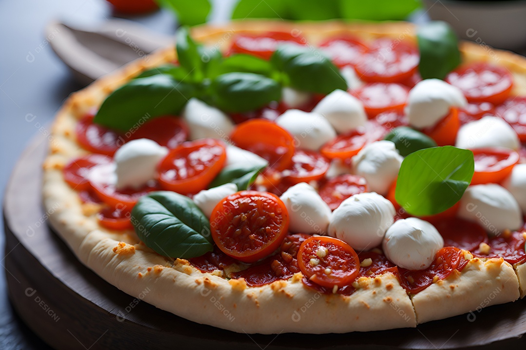 Pizza deliciosa sobre fundo isolado