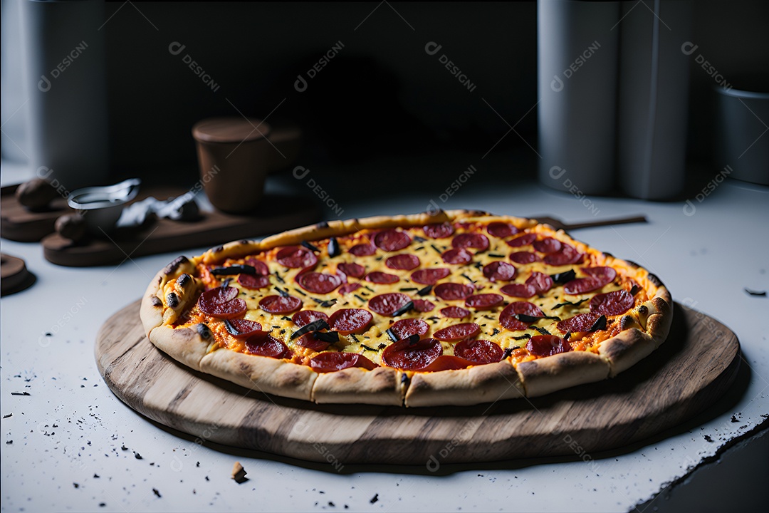 Pizza deliciosa sobre fundo isolado