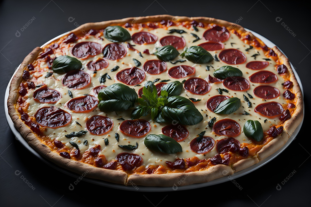 Pizza deliciosa sobre fundo isolado