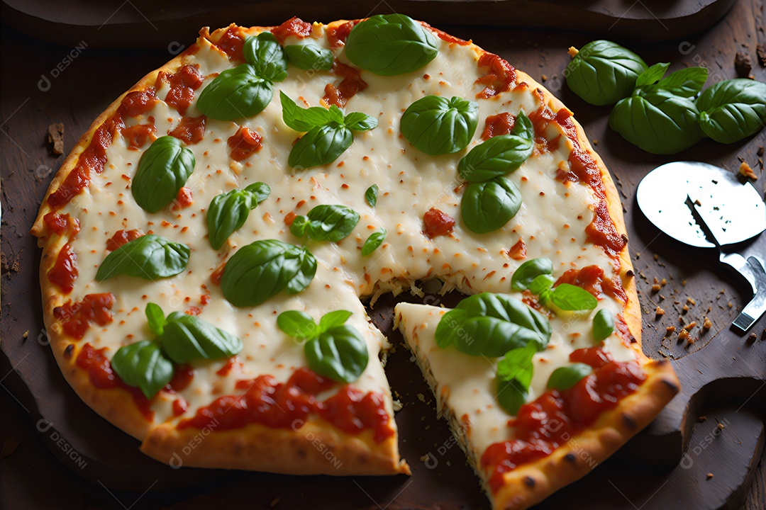 Pizza deliciosa sobre fundo isolado