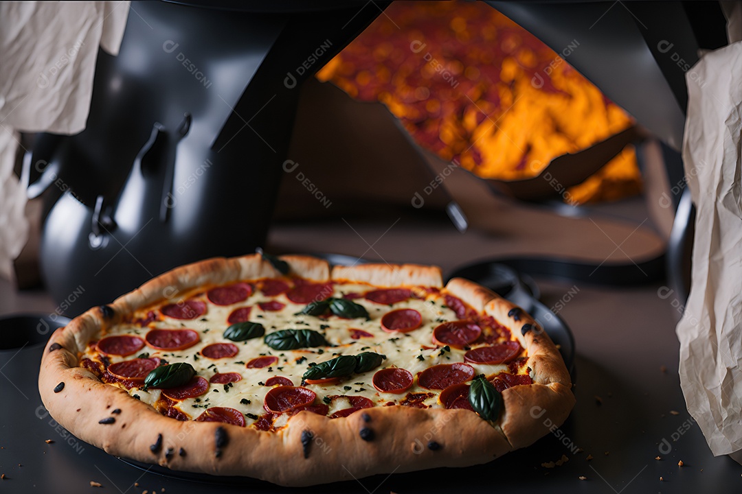 Pizza deliciosa sobre fundo isolado