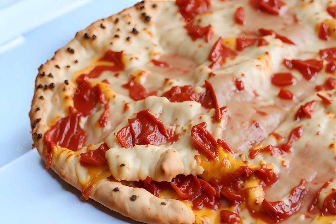 Pizza deliciosa sobre fundo isolado