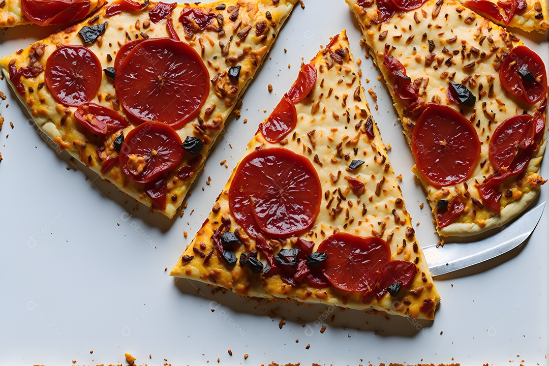 Pizza deliciosa sobre fundo isolado