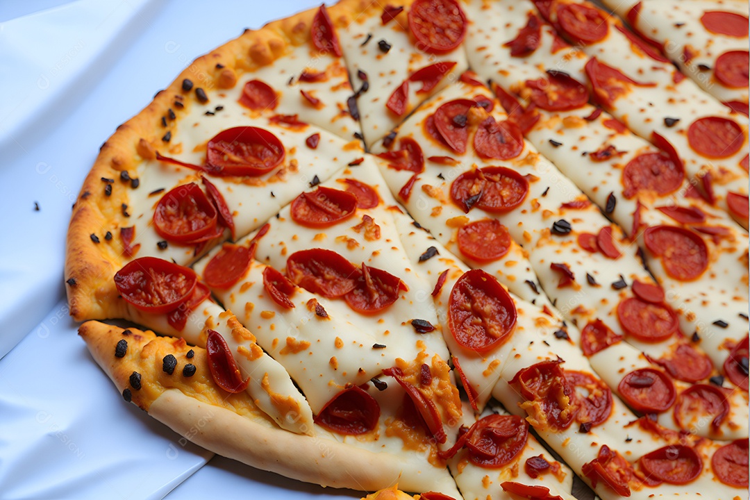 Pizza deliciosa sobre fundo isolado