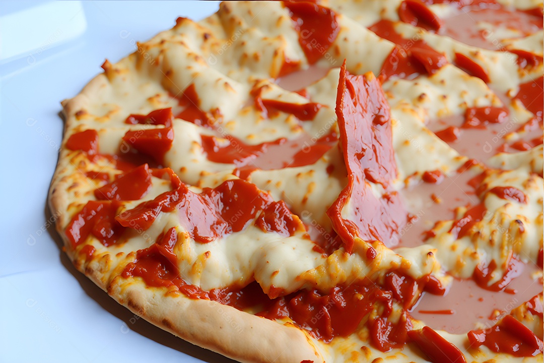 Pizza deliciosa sobre fundo isolado