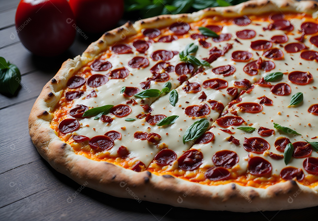 Pizza deliciosa sobre fundo isolado