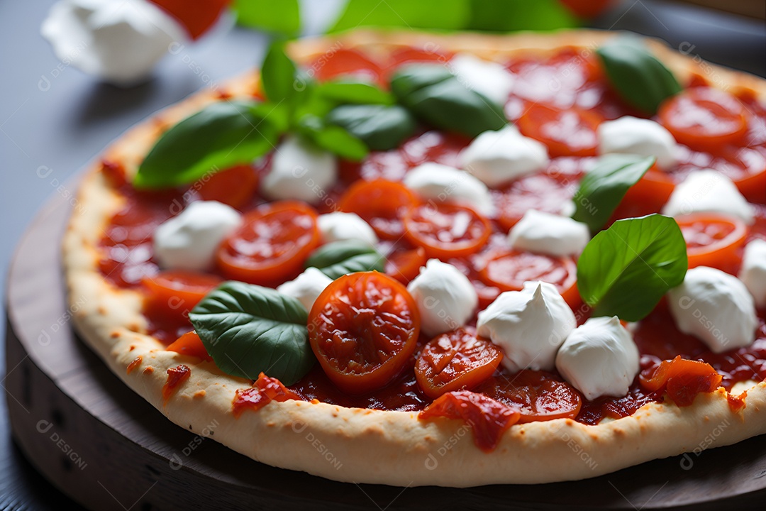 Pizza deliciosa sobre fundo isolado