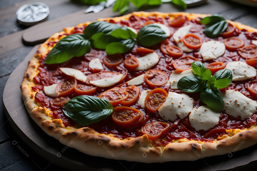Pizza deliciosa sobre fundo isolado