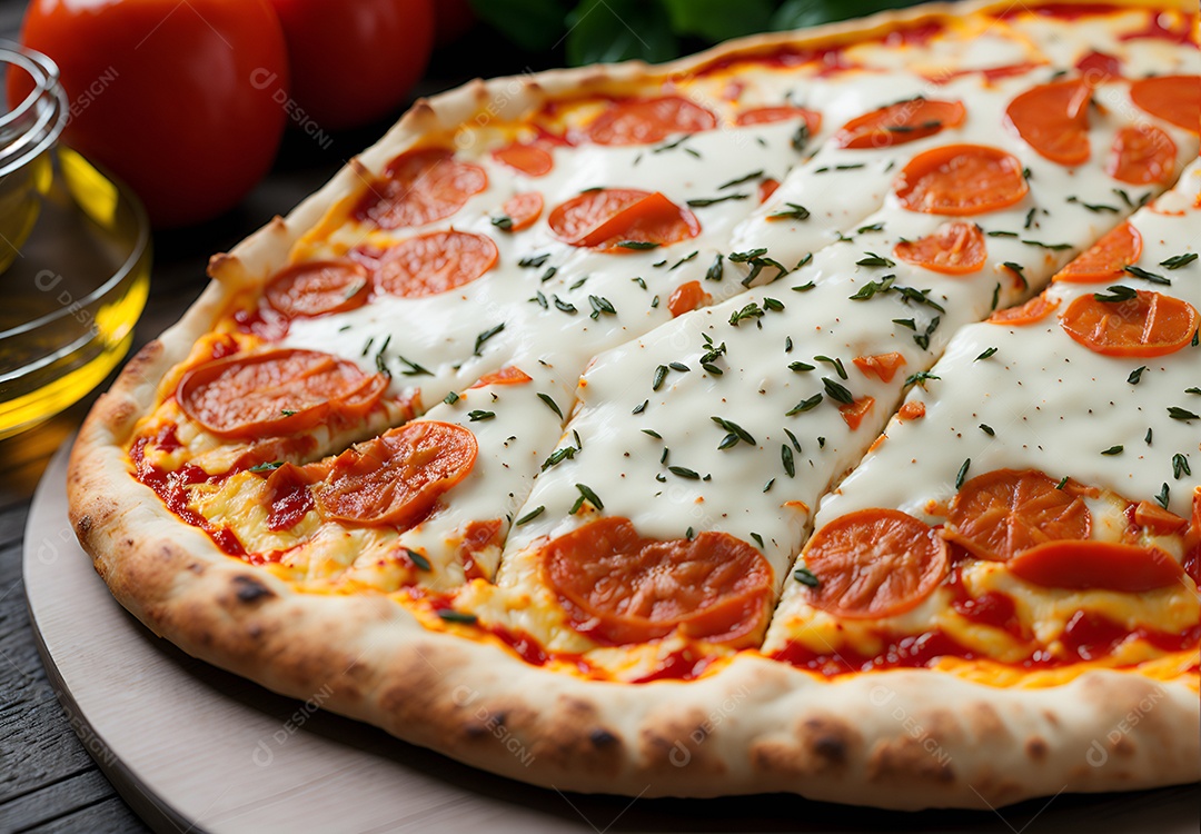 Pizza deliciosa sobre fundo isolado