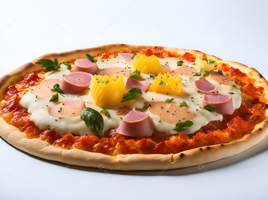 Pizza deliciosa sobre fundo isolado