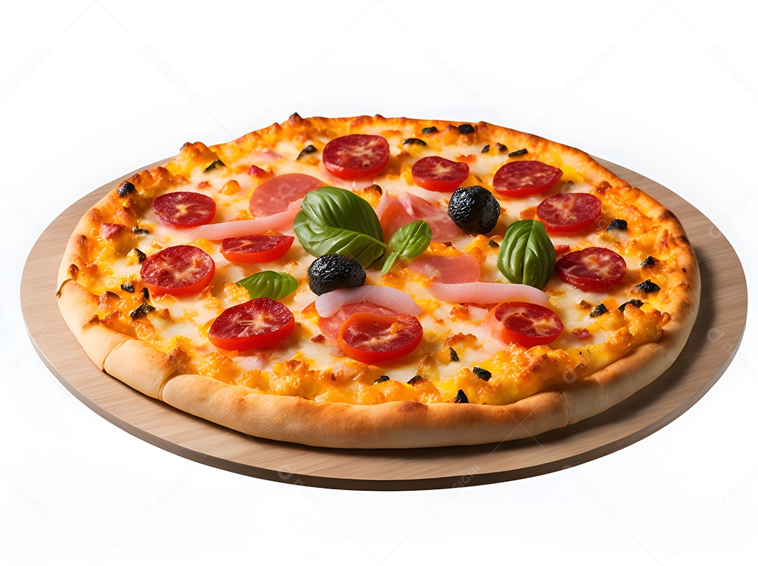 Pizza deliciosa sobre fundo isolado