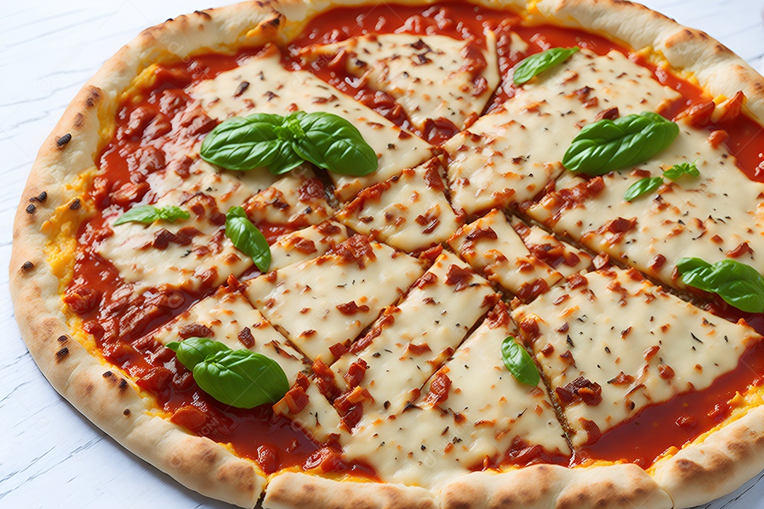 Pizza deliciosa sobre fundo isolado