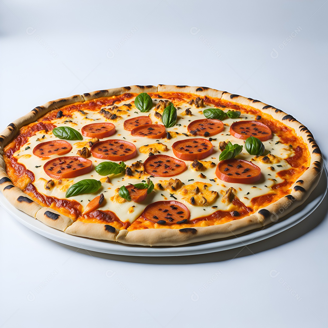 Pizza deliciosa sobre fundo isolado