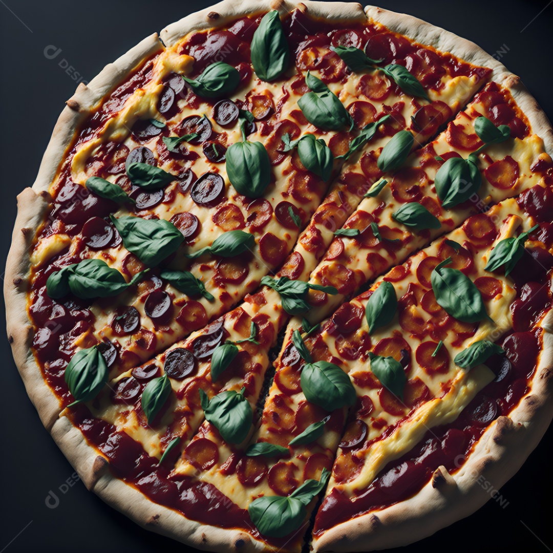 Pizza deliciosa sobre fundo isolado