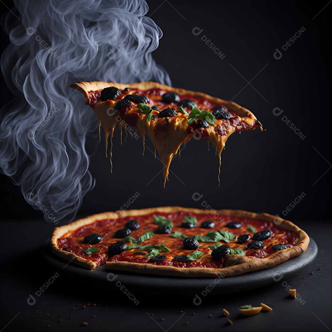 Pizza deliciosa sobre fundo isolado