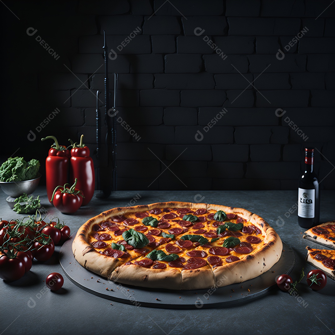 Pizza deliciosa sobre fundo isolado