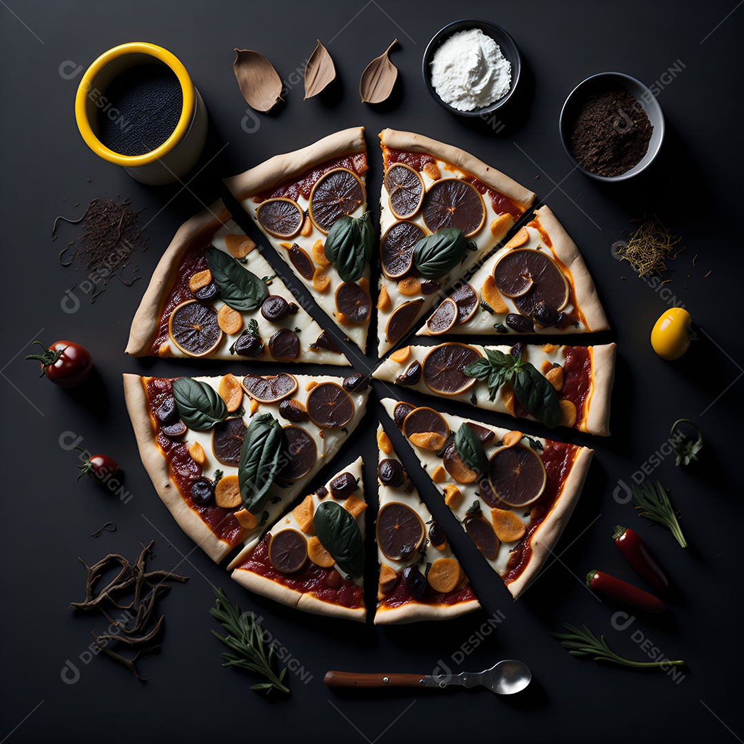 Pizza deliciosa sobre fundo isolado