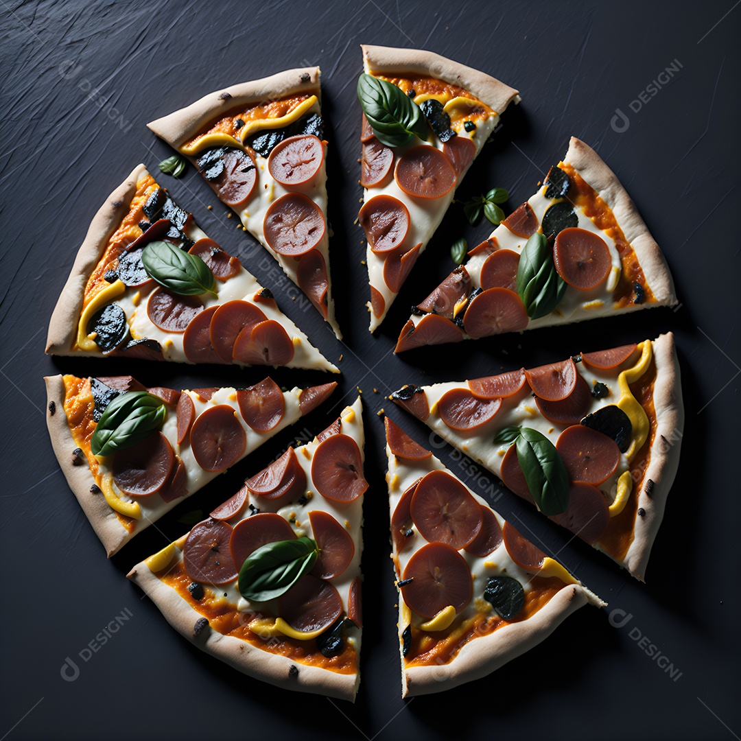 Pizza deliciosa sobre fundo isolado