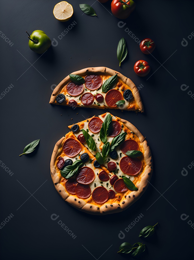 Pizza deliciosa sobre fundo isolado