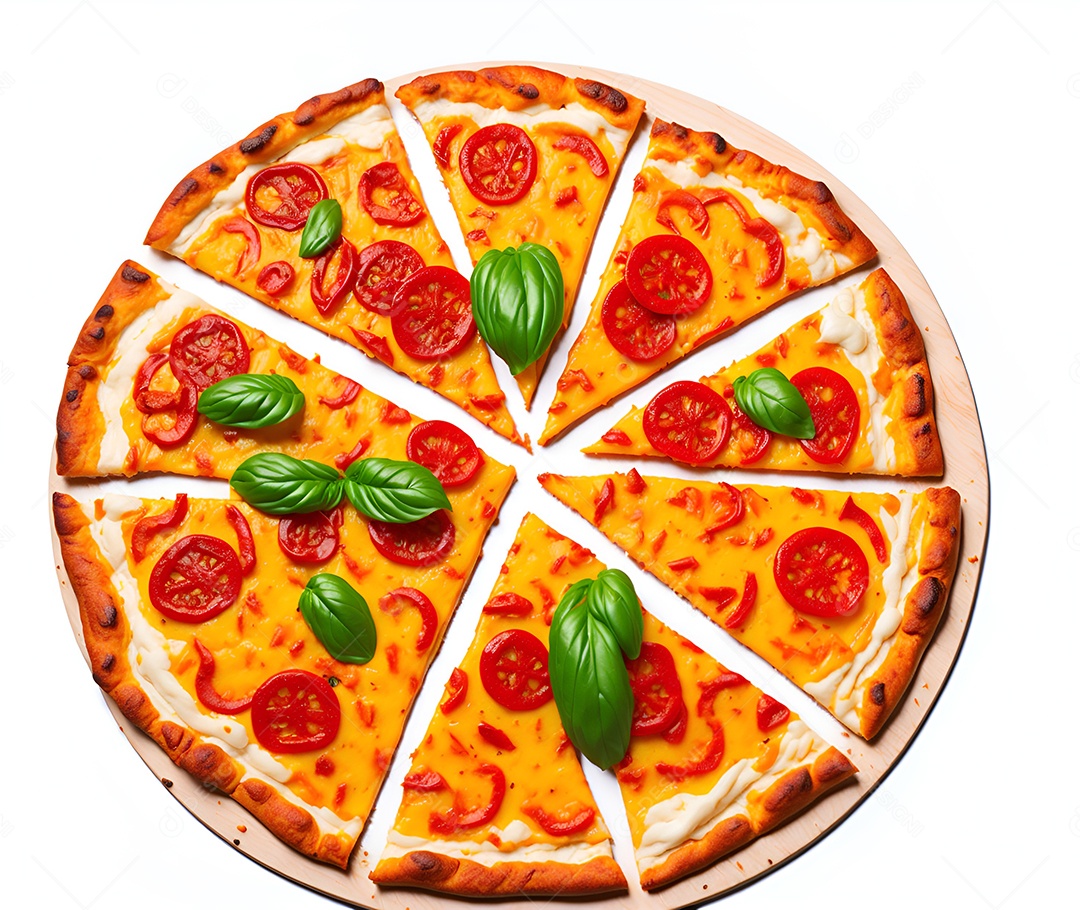 Pizza deliciosa sobre fundo isolado