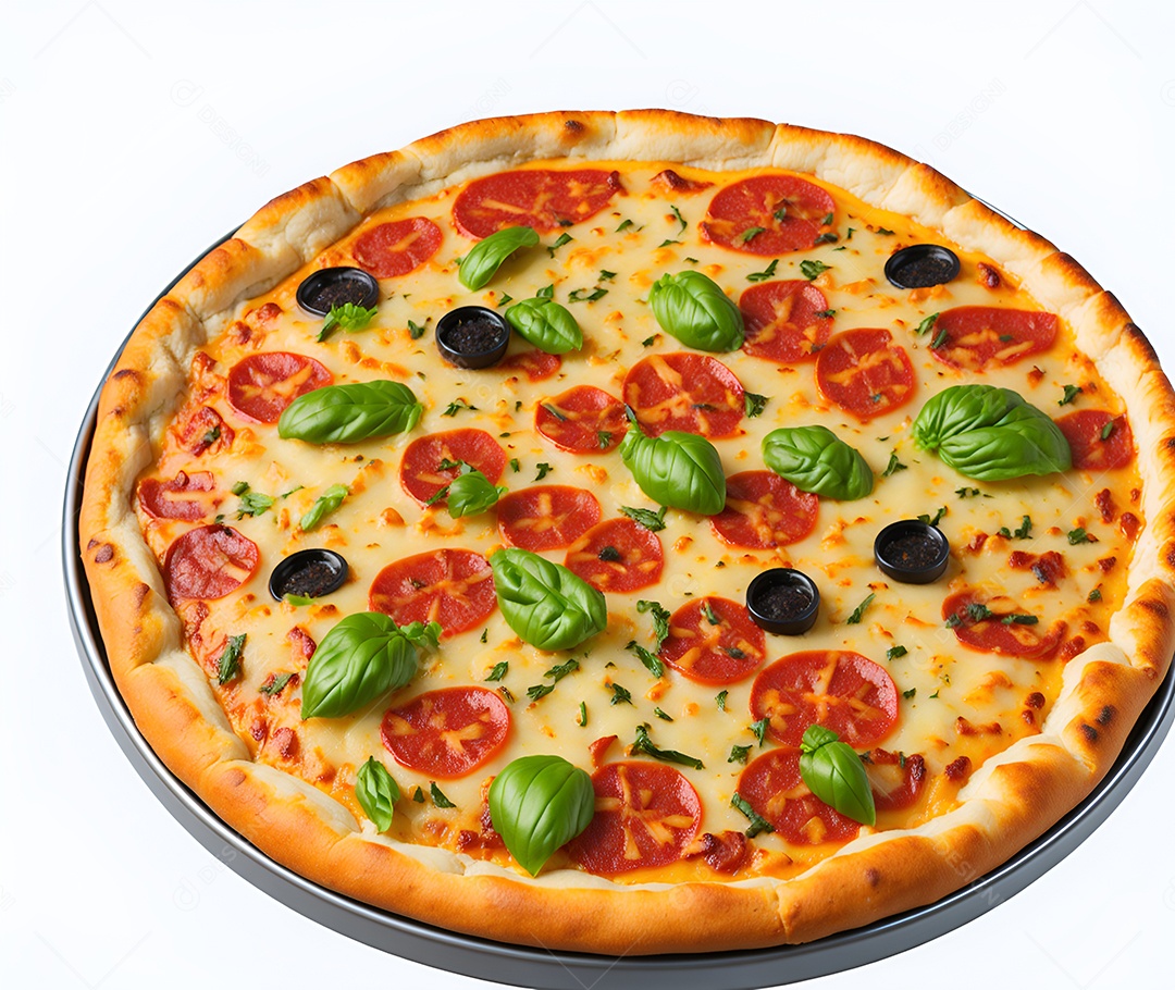 Pizza deliciosa sobre fundo isolado