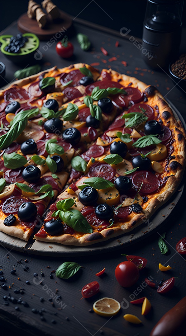 Pizza deliciosa sobre fundo isolado