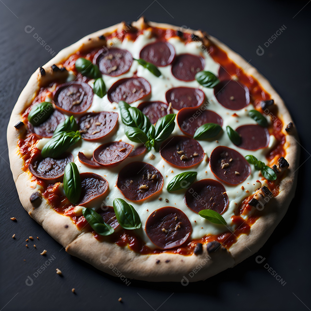 Pizza deliciosa sobre fundo isolado