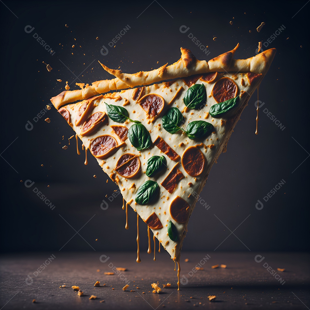 Pizza sobre uma mesa de uma pizzaria