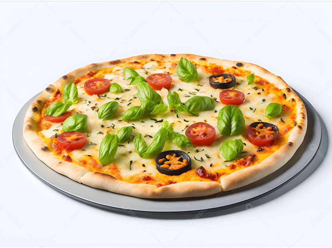 Pizza deliciosa sobre fundo isolado