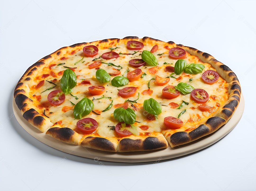 Pizza deliciosa sobre fundo isolado