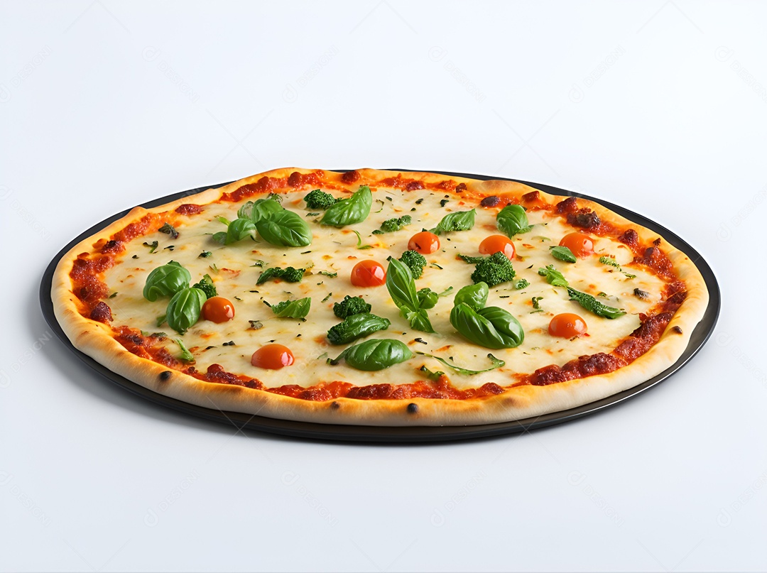 Pizza deliciosa sobre fundo isolado