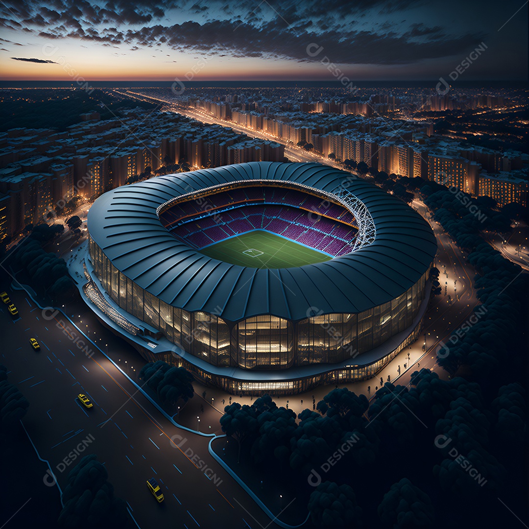 Estádio de futebol vista aérea