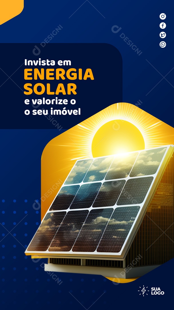 Social Media Story Energia Solar Valorize Seu Imóvel PSD Editavel
