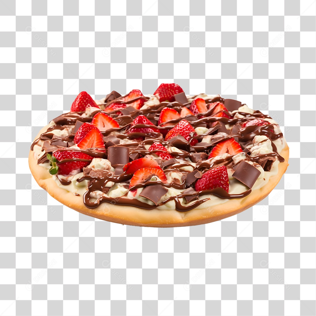 Deliciosa Pizza De Chocolate Como Morangos Tabua De Madeira PNG Transparente