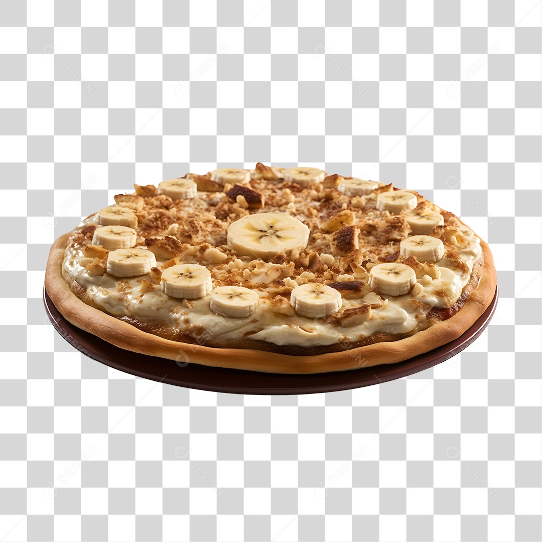 Deliciosa Pizza De Banana Tabua De Madeira PNG Transparente