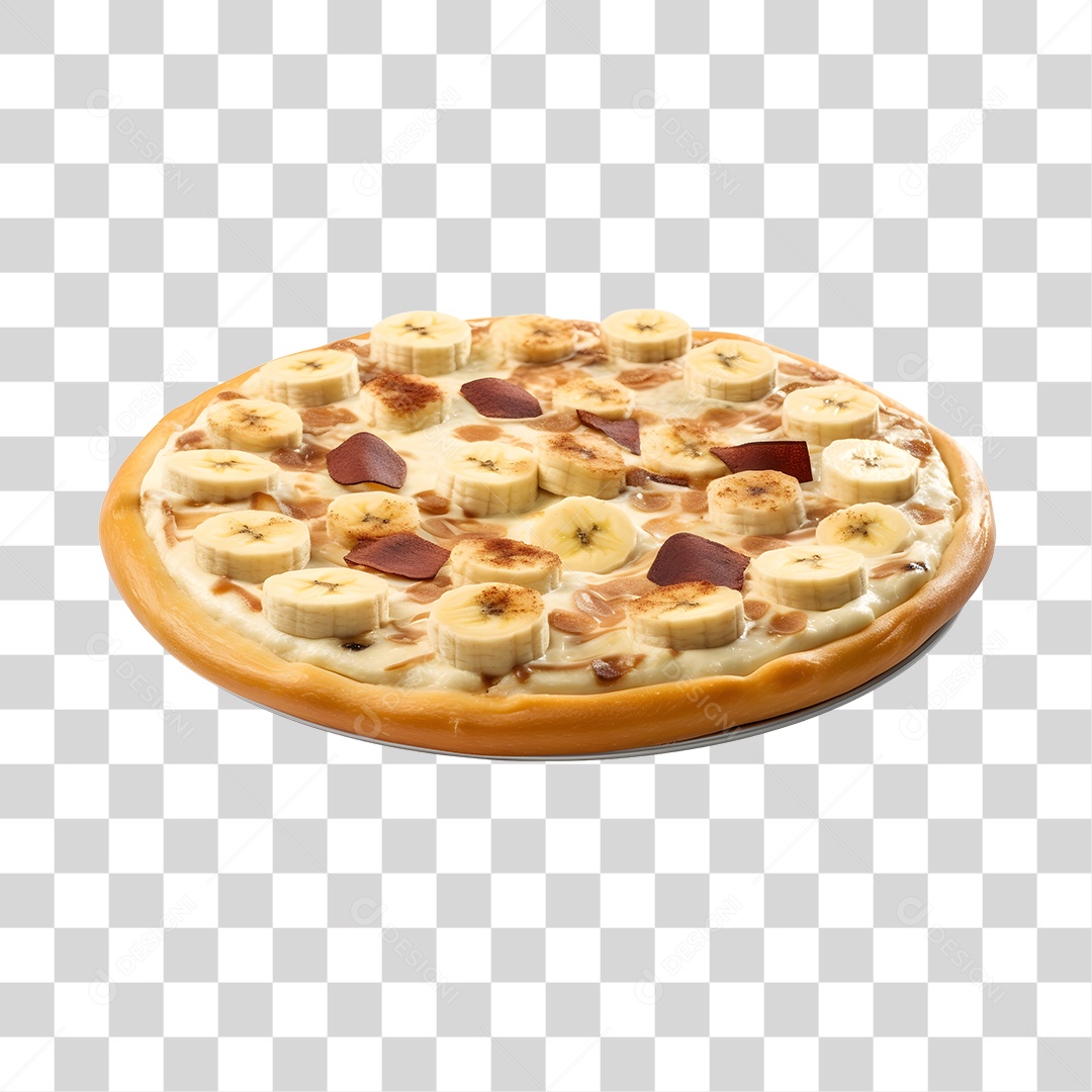 Deliciosa Pizza De Banana Tabua De Madeira PNG Transparente