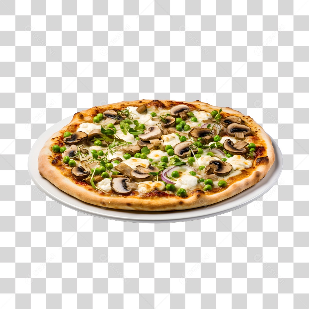 Pizza Vegetariana PNG Transparente