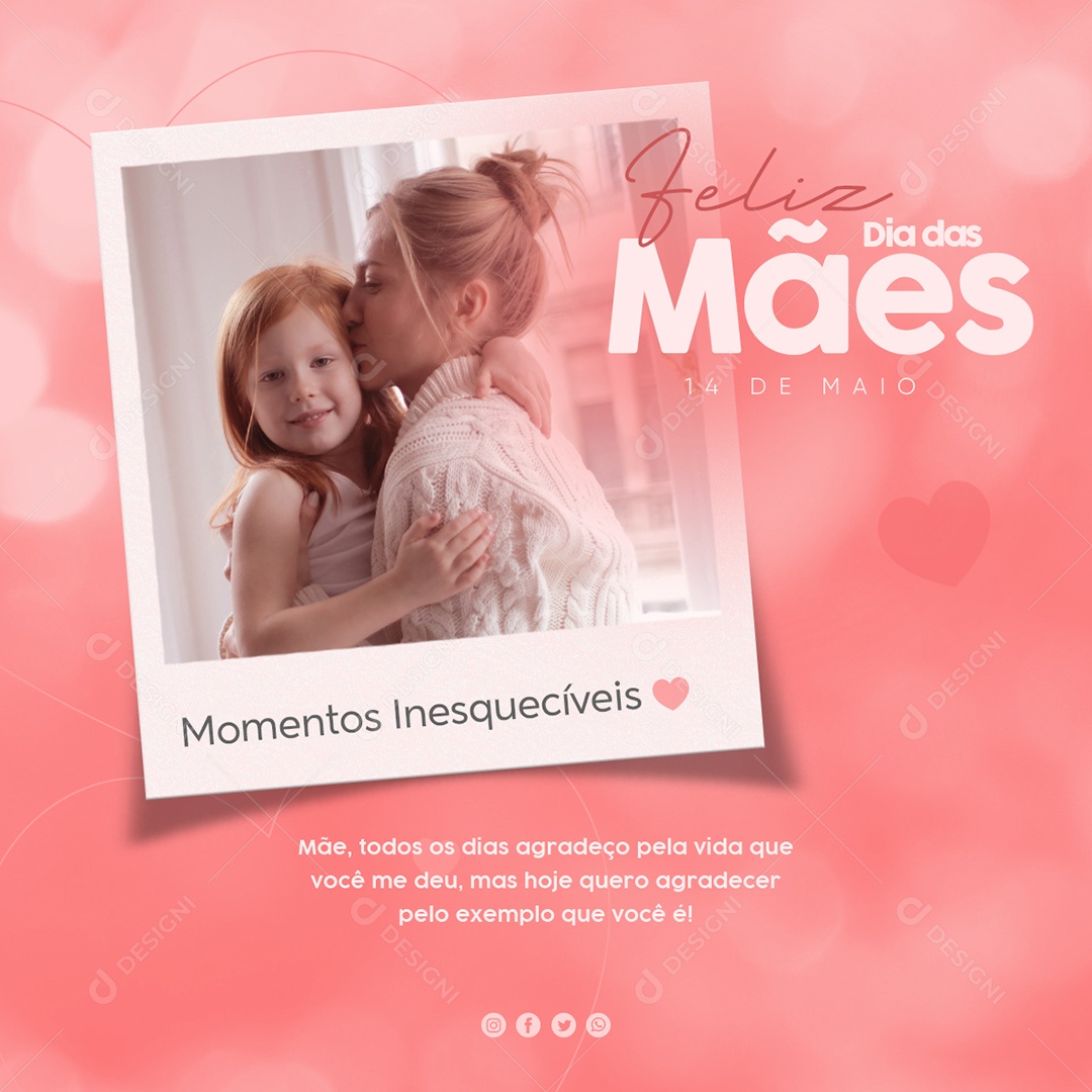 Social Media Dia das Mães Quero Agradecer PSD Editável