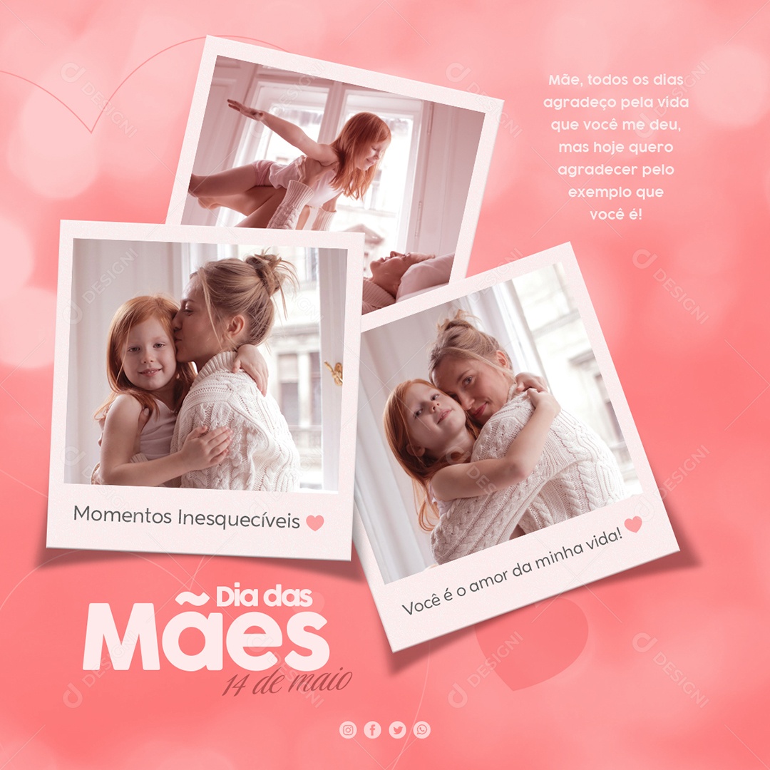Social Media Dia das Mães Exemplo Que Você é PSD Editavel