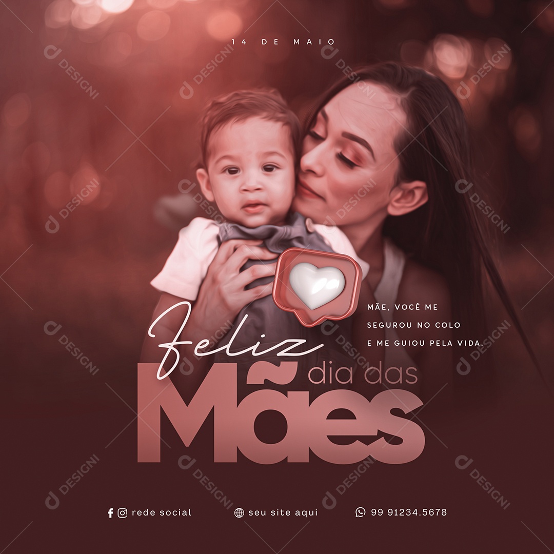 Social Media Dia das Mães Guiou Pela Vida PSD Editavel