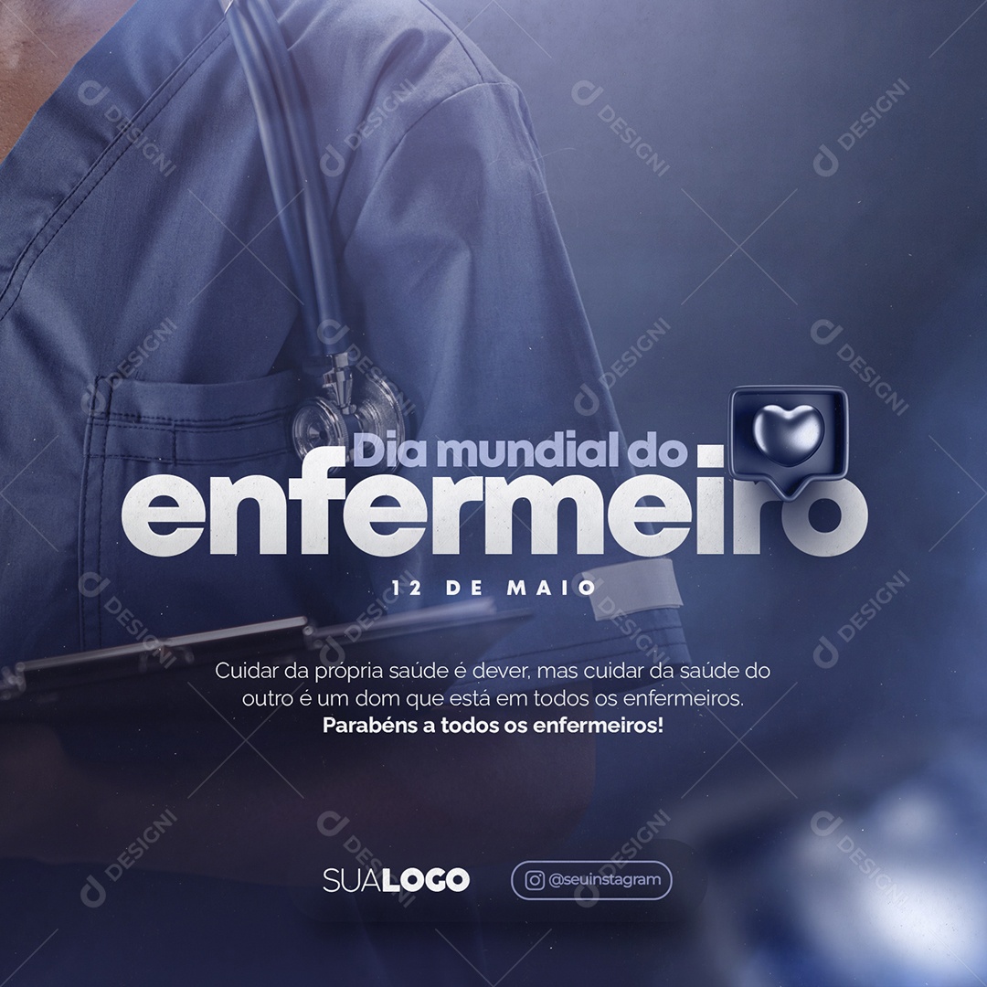 Social Media Dia Mundial Do Enfermeiro 12 De Maio PSD Editavel