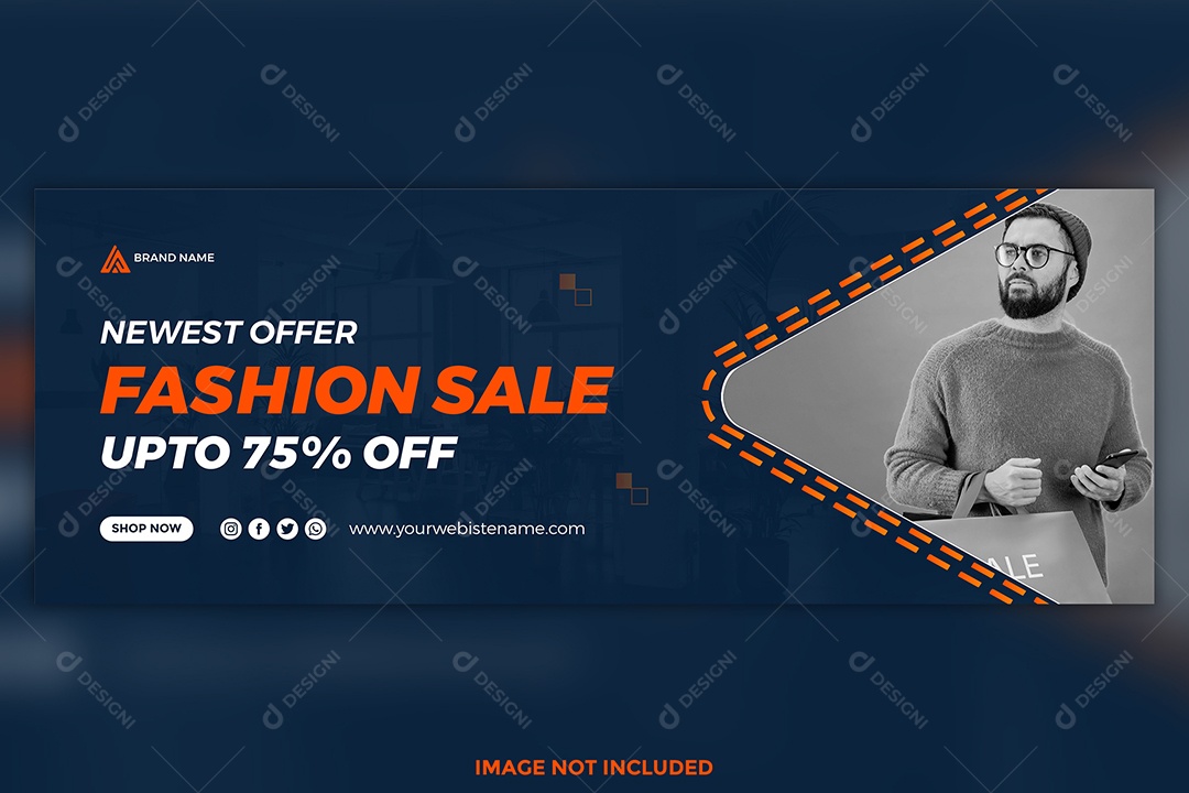 Modelo de Banner de Promoção de Moda EPS Editável