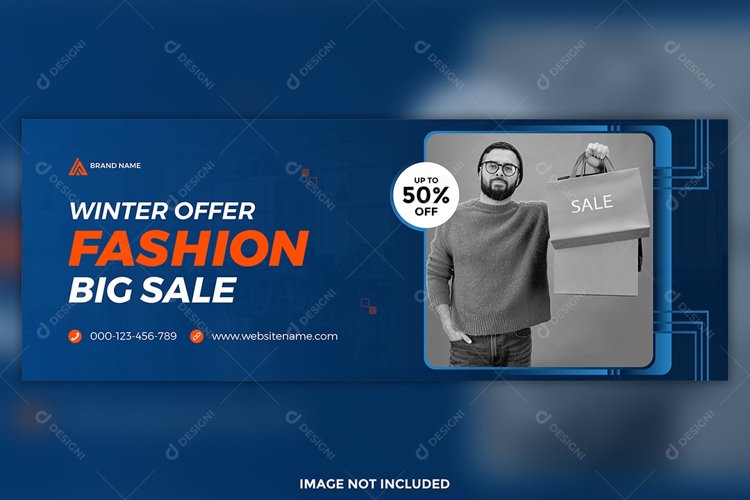 Modelo de Banner Promoção de Inverno Vetor EPS Editável